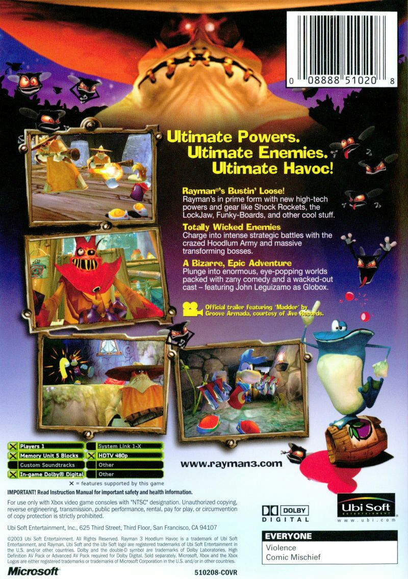 Rayman 3 Hoodlum Havoc - Microsoft Xbox (Ubisoft - 1) video game collectible [Barcode 3307210115331] - Main Image 2