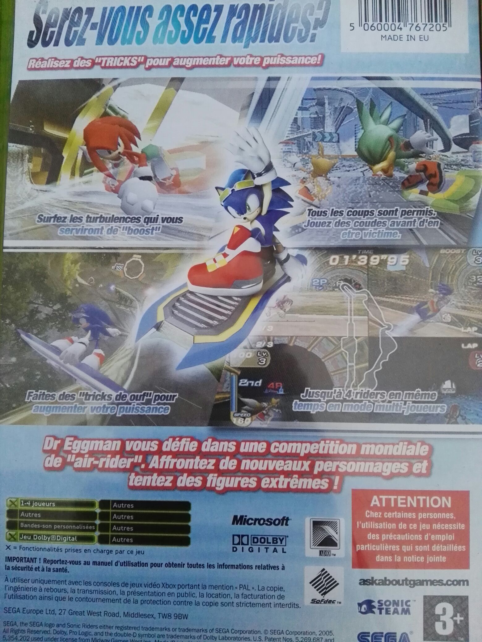 Sonic Riders - Microsoft Xbox video game collectible [Barcode 5060004767205] - Main Image 2