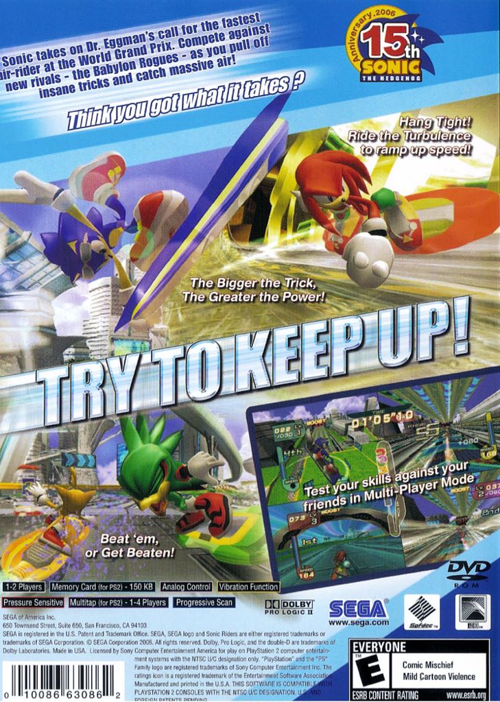 Sonic Riders - Sony PlayStation 2 (PS2) video game collectible - Main Image 2