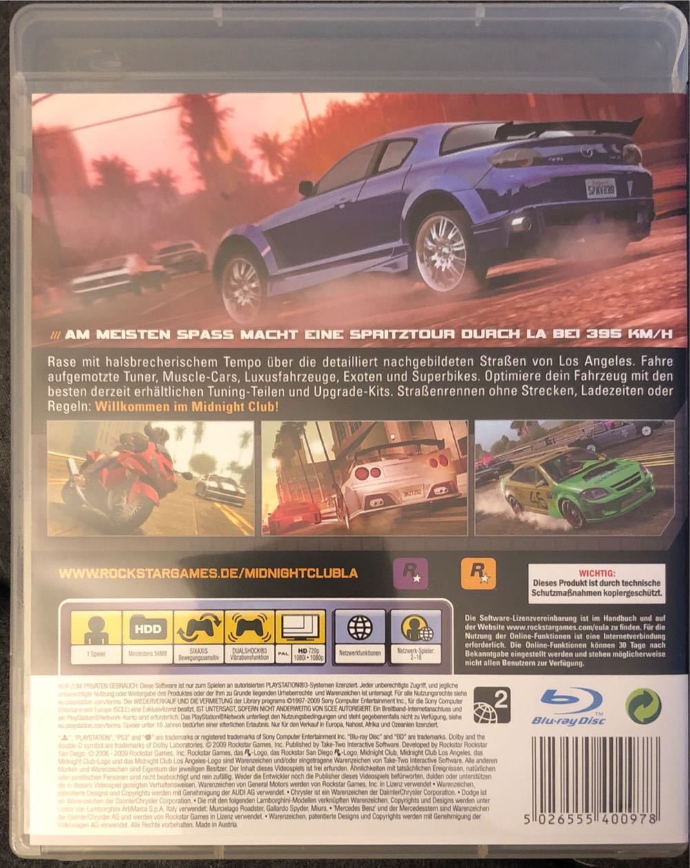 Midnight Club - Los Angeles - Sony PlayStation 3 (PS3) (Rock Star Games - 1-2) video game collectible [Barcode 5026555400978] - Main Image 2