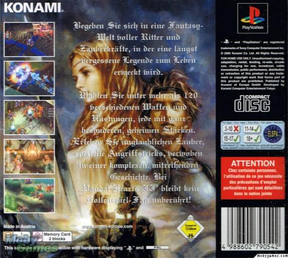 Vandal Hearts II - Sony PlayStation video game collectible [Barcode 4988602727357] - Main Image 2