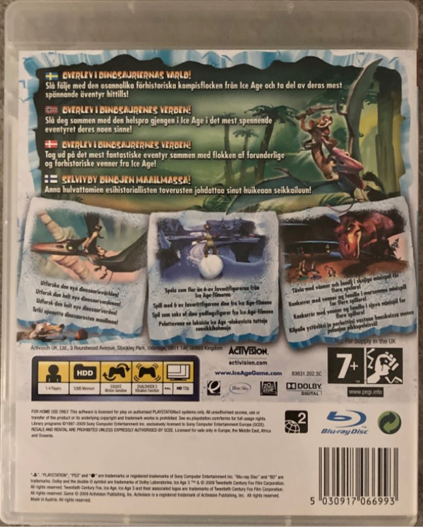 Ice Age 3 Nordic - Sony PlayStation 3 (PS3) video game collectible [Barcode 5030917066993] - Main Image 2