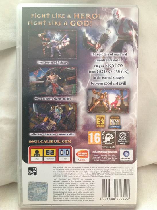 SoulCalibur Broken Destiny - Sony PlayStation Portable (PSP) (Namco - 1) video game collectible [Barcode 3296580808502] - Main Image 2