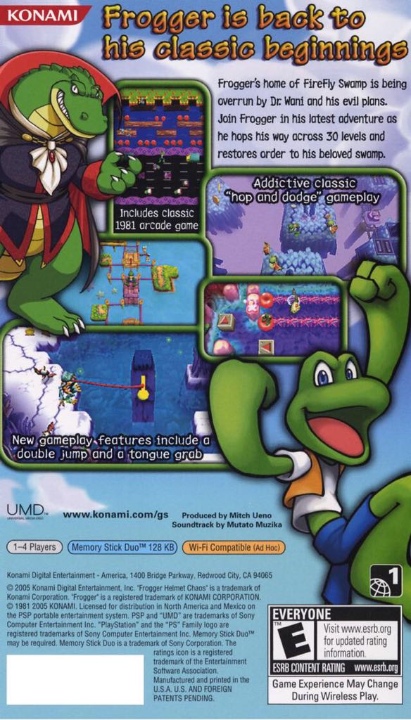 Frogger: Helmet Chaos - Sony PlayStation Portable (PSP) (Konami - 1-2) video game collectible [Barcode 083717260073] - Main Image 2