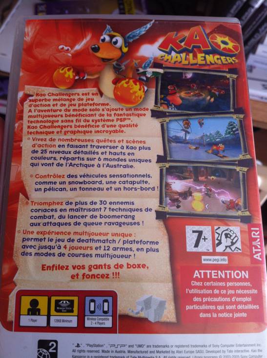 Kao Challengers - Sony PlayStation Portable (PSP) video game collectible [Barcode 3546430119846] - Main Image 2