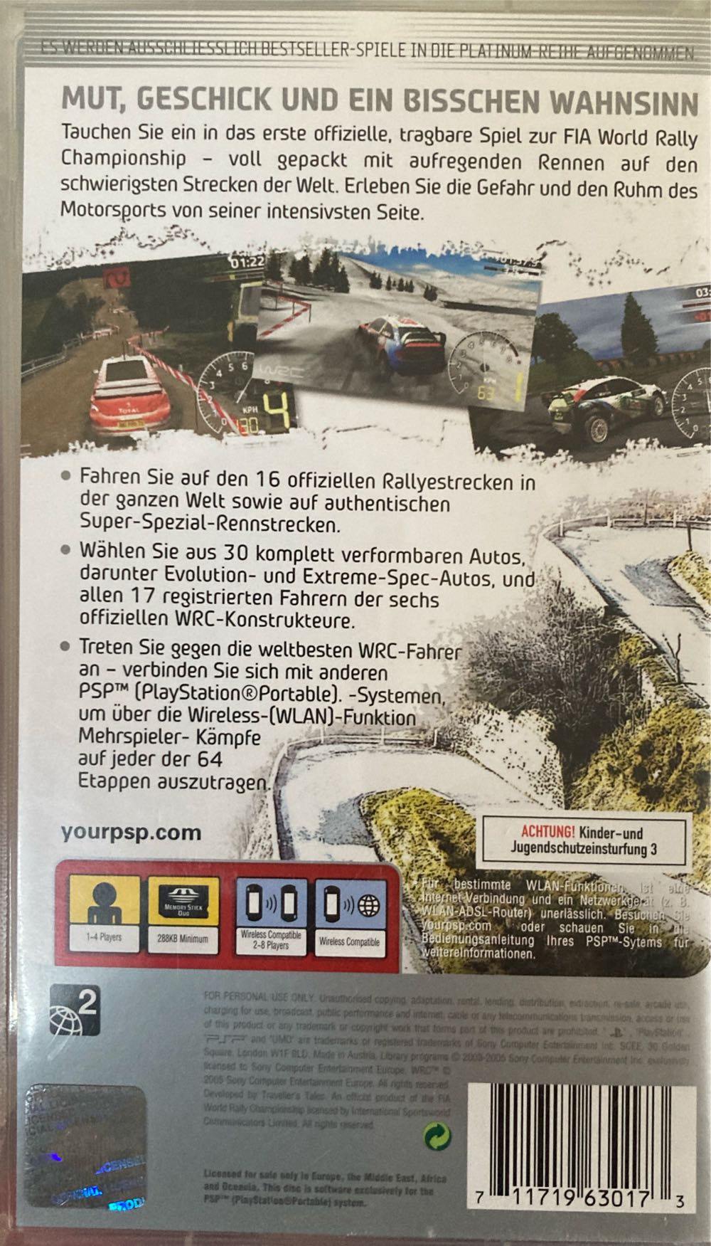 WRC Platinum - Sony PlayStation Portable (PSP) video game collectible [Barcode 711719630173] - Main Image 2