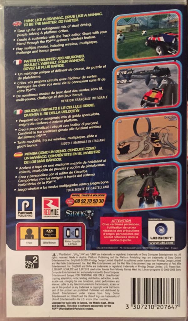 Gripshift - Sony PlayStation Portable (PSP) (Ubisoft - 1) video game collectible [Barcode 3307210207647] - Main Image 2