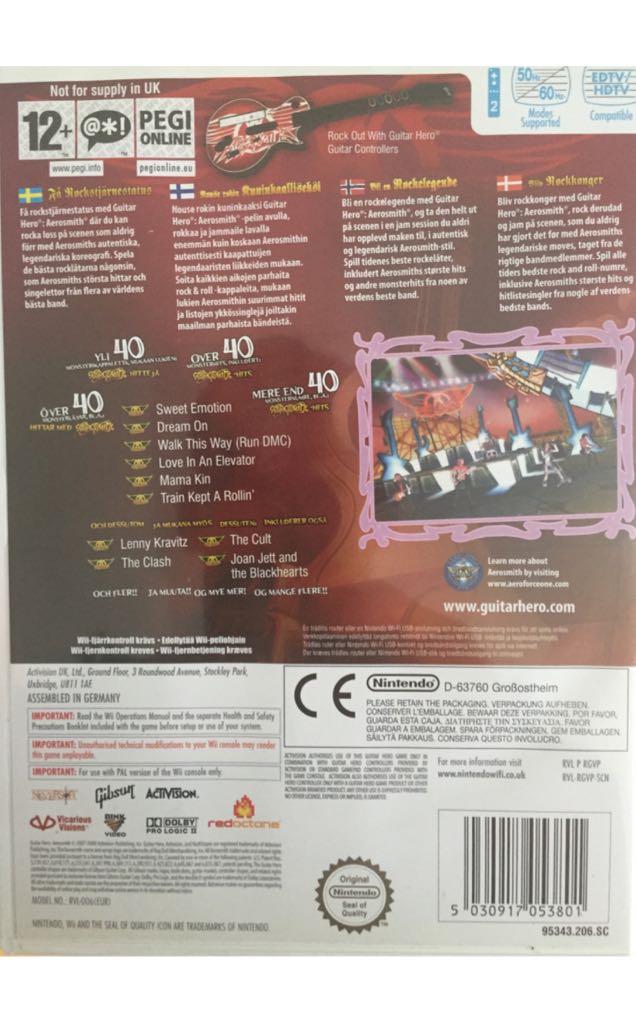 Guitar Hero Aerosmith - Nintendo Wii video game collectible [Barcode 5030917053801] - Main Image 2