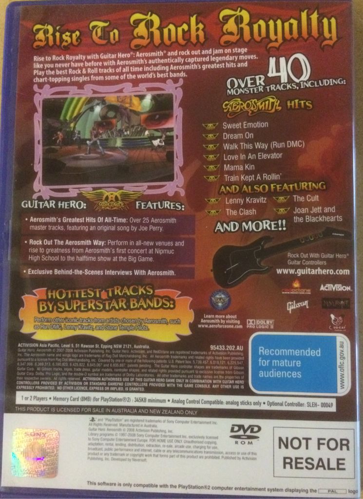 Guitar Hero Aerosmith - Sony PlayStation 3 (PS3) (Activision) video game collectible - Main Image 2