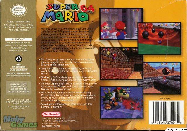 Super Mario 64 - Nintendo 64 (N64) (Nintendo - 1) video game collectible [Barcode 045496870010] - Main Image 2