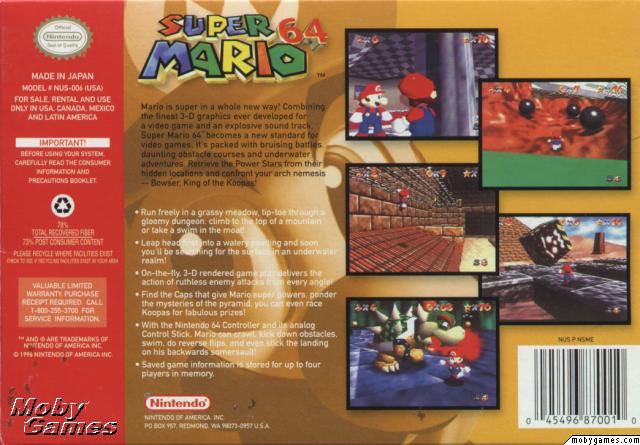 Super Mario 64 - Nintendo 64 (N64) video game collectible - Main Image 2