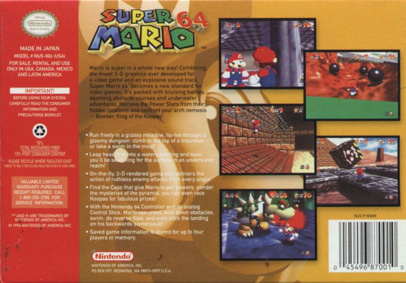 Super Mario 64 - Nintendo Wii Virtual Console (Nintendo - 1) video game collectible - Main Image 2