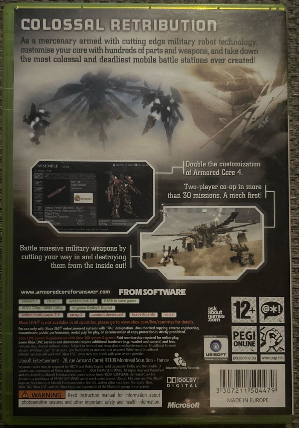 Armored Core: For Answer - Microsoft Xbox 360 (Ubisoft - 8) video game collectible [Barcode 3307211504479] - Main Image 2
