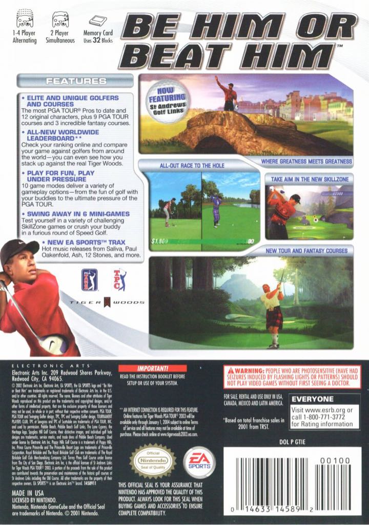 Tiger Woods PGA Tour 2003 - Nintendo GameCube (Ea Sports - 1-4) video game collectible [Barcode 5030931032530] - Main Image 2