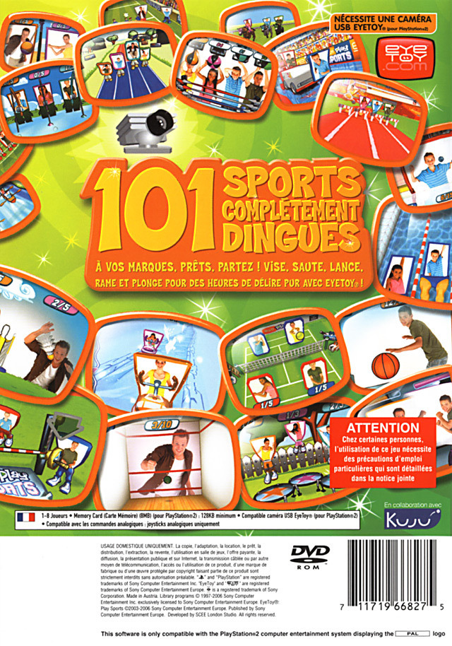 EyeToy Play Sports - Sony PlayStation 2 (PS2) (Sony Computer Entertainement Europe - 1-4) video game collectible [Barcode 711719667070] - Main Image 2