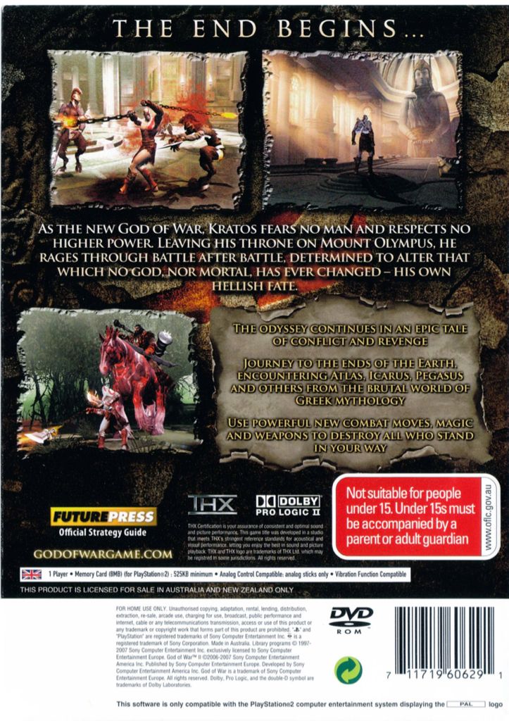 God of War 2 - Sony PlayStation 2 (PS2) (Sony Computer Entertainment - 1) video game collectible [Barcode 711719903628] - Main Image 2