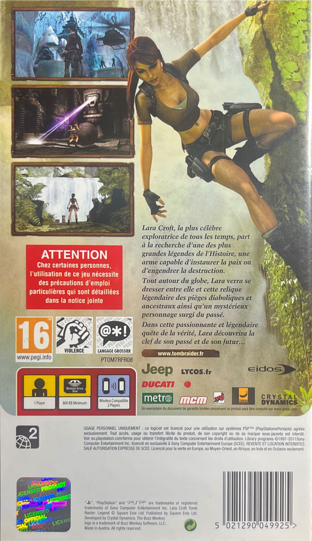 Lara Croft Tomb Raider Legend - Sony PlayStation Portable (PSP) video game collectible [Barcode 5021290049925] - Main Image 2