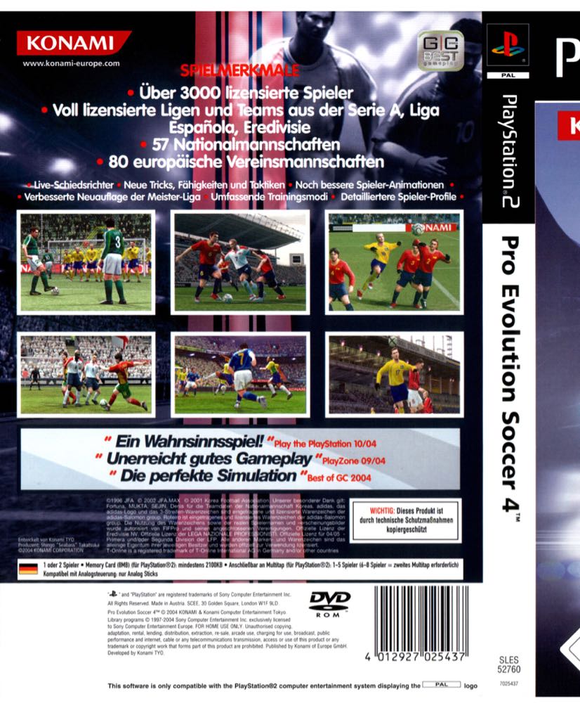 Pro Evolution Soccer 4 - Sony PlayStation 2 (PS2) (Konami) video game collectible [Barcode 4012927026779] - Main Image 2