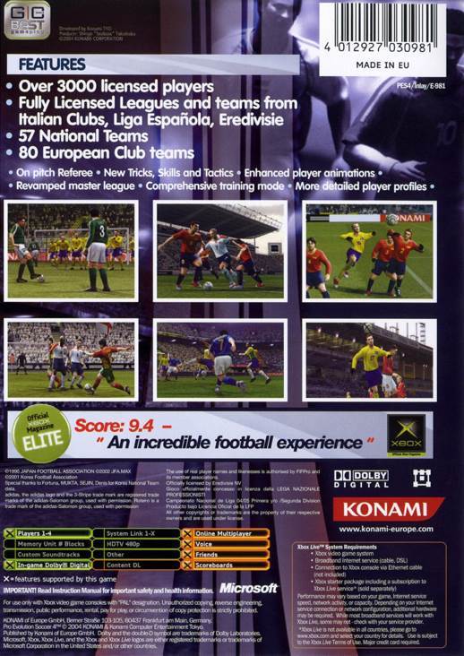 Pro Evolution Soccer 4 - Microsoft Xbox (Konami - 2) video game collectible [Barcode 4012927030981] - Main Image 2