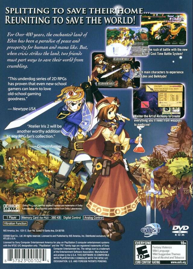 Atelier Iris 2: The Azoth of Destiny - Sony PlayStation 2 (PS2) (NIS - 1) video game collectible [Barcode 0857823001024] - Main Image 2