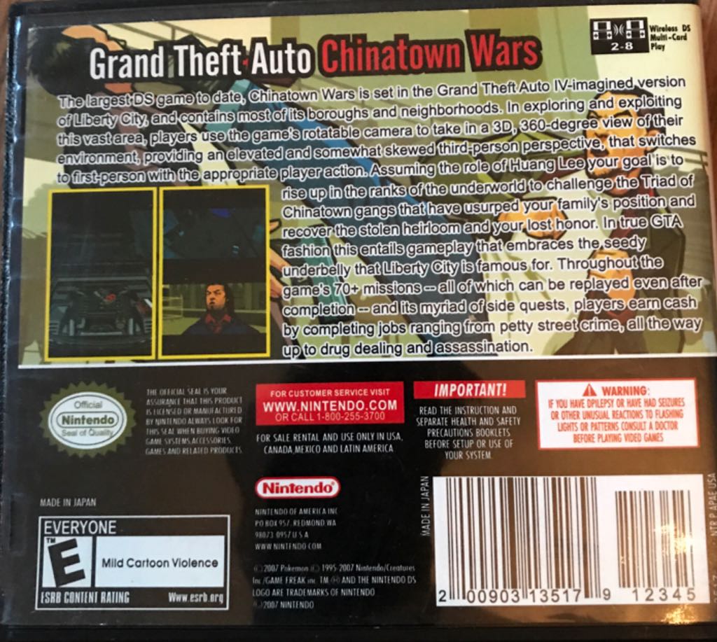 Grand Theft Auto Chinatown Wars - Nintendo DS video game collectible [Barcode 200903135179] - Main Image 2