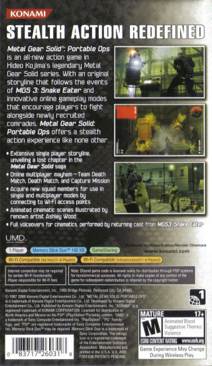 Metal Gear Solid: Portable Ops - Sony PlayStation Portable (PSP) (Konami - 1) video game collectible [Barcode 083717260318] - Main Image 2