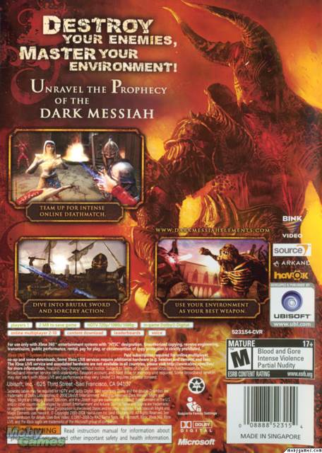 Dark Messiah: Might and Magic Elements - Microsoft Xbox 360 (Ubisoft - 1) video game collectible [Barcode 008888523154] - Main Image 2