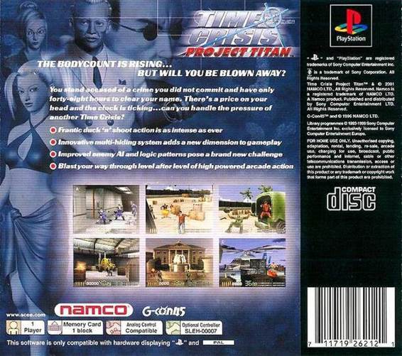 Time Crisis: Project Titan - Sony PlayStation (Namco - 1) video game collectible [Barcode 722674020985] - Main Image 2