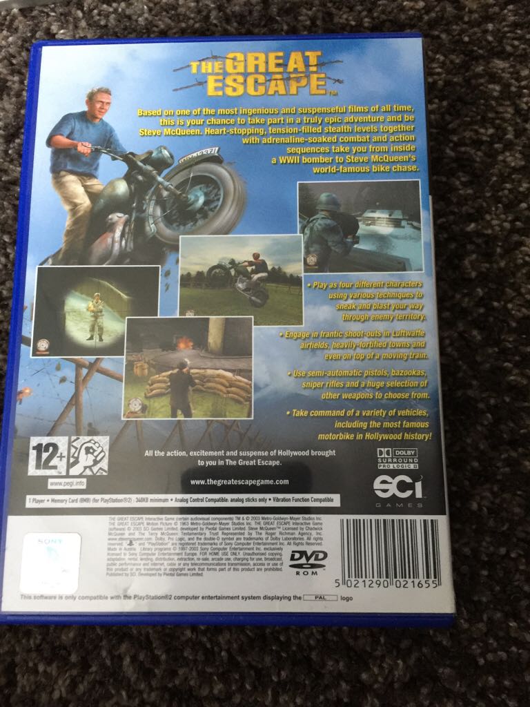 The Great Escape - Sony PlayStation 2 (PS2) (Pivotal Games - 1) video game collectible [Barcode 5021290021655] - Main Image 2