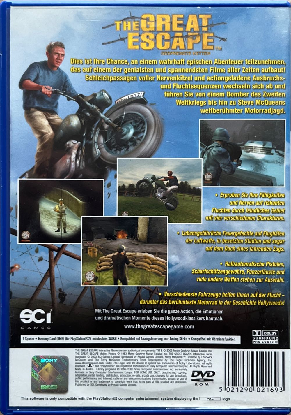 The Great Escape - Sony PlayStation 2 (PS2) video game collectible [Barcode 5021290021693] - Main Image 2