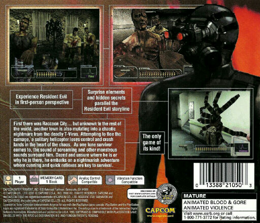 Resident Evil Survivor - Sony PlayStation video game collectible - Main Image 2