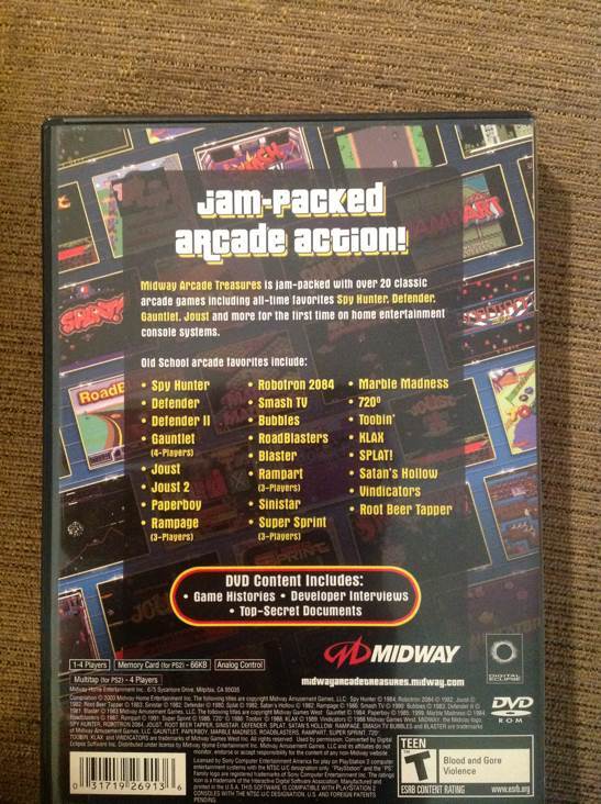 Midway Arcade Treasures - Sony PlayStation 2 (PS2) (Midway - 4) video game collectible [Barcode 031719269136] - Main Image 2