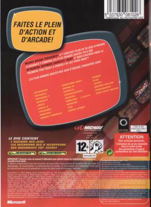 Midway Arcade Treasures - Microsoft Xbox (Midway - 4) video game collectible [Barcode 5037930081002] - Main Image 2