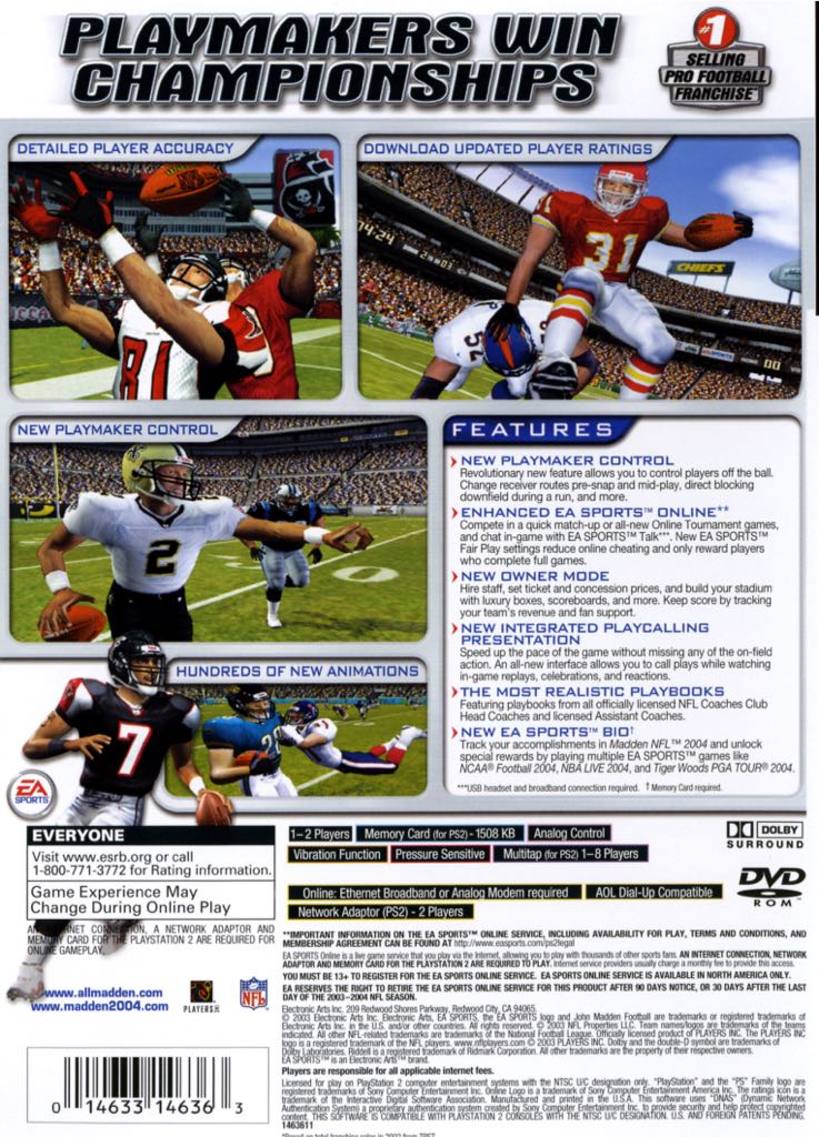 Madden 2004 - Sony PlayStation 2 (PS2) video game collectible - Main Image 2