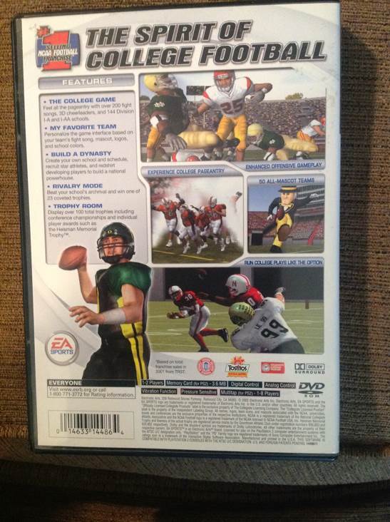 NCAA Football 2003 - Sony PlayStation 2 (PS2) (Electronic Arts/EA Games - 8) video game collectible [Barcode 014633144864] - Main Image 2