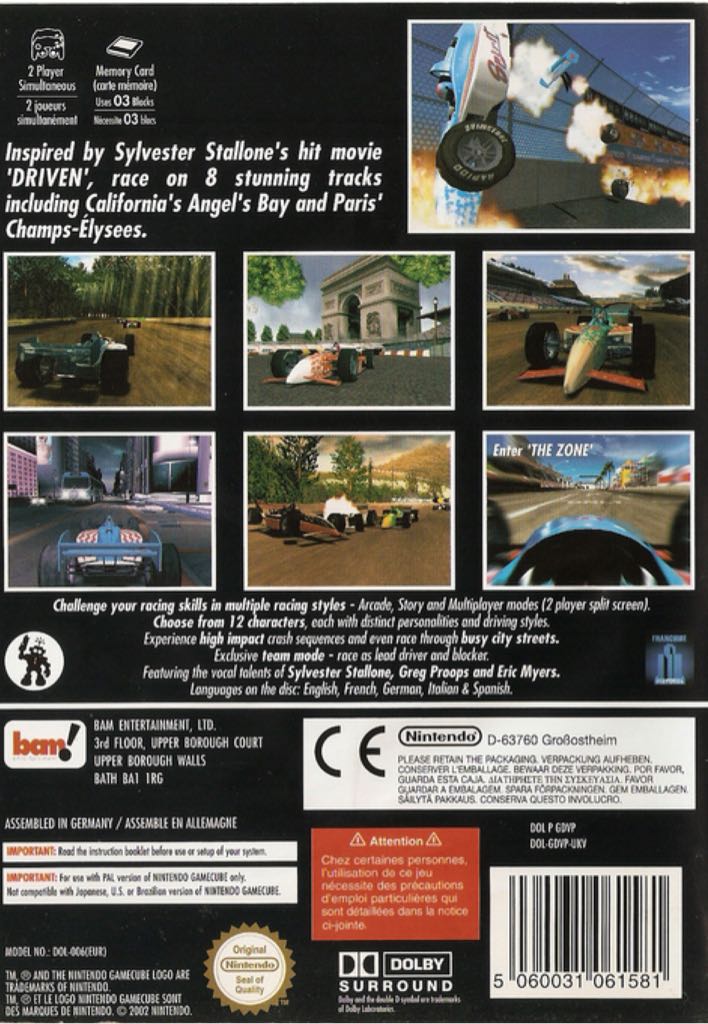 Driven - Nintendo GameCube (Bam! Entertainment - 1-2) video game collectible [Barcode 5060031061581] - Main Image 2
