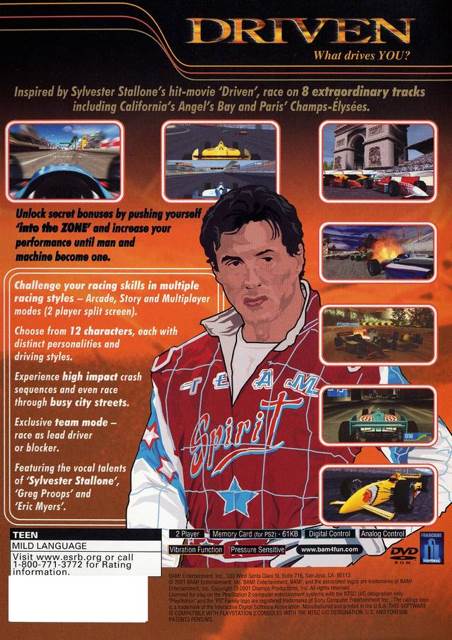Driven - Sony PlayStation 2 (PS2) (Bam! Entertainment - 2) video game collectible [Barcode 682384620014] - Main Image 2