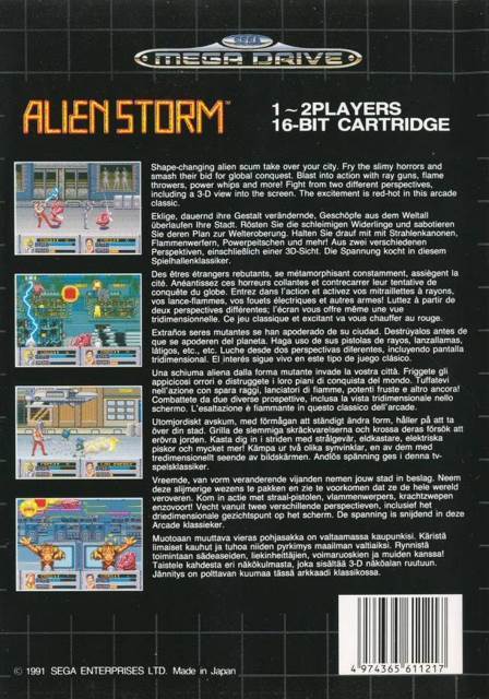 Alien Storm - Sega Genesis (Mega Drive) (Sega - 1-2) video game collectible [Barcode 010086011210] - Main Image 2