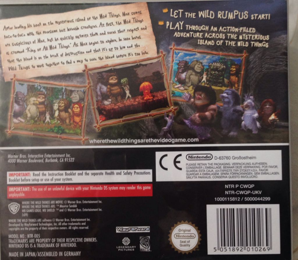 Where The Wild Things Are: The Videogame - Nintendo DS video game collectible [Barcode 5051892010269] - Main Image 2