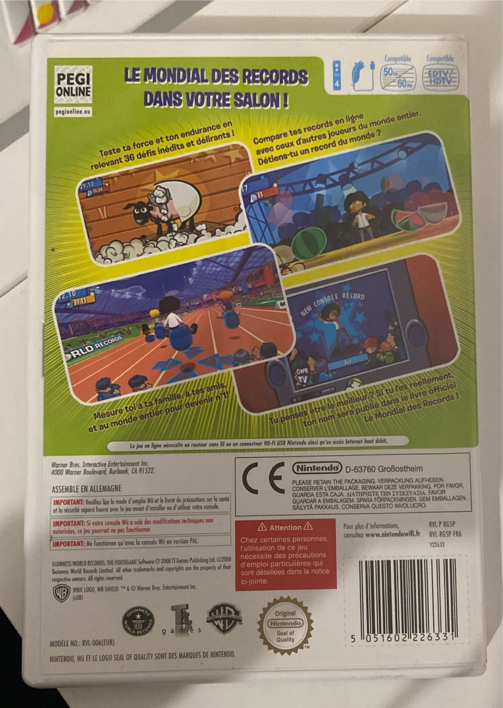Le Mondial des records–le jeu vidéo officiel - Nintendo Wii (Warner Bros Entertainment Inc. - 1-4) video game collectible [Barcode 5051602226331] - Main Image 2