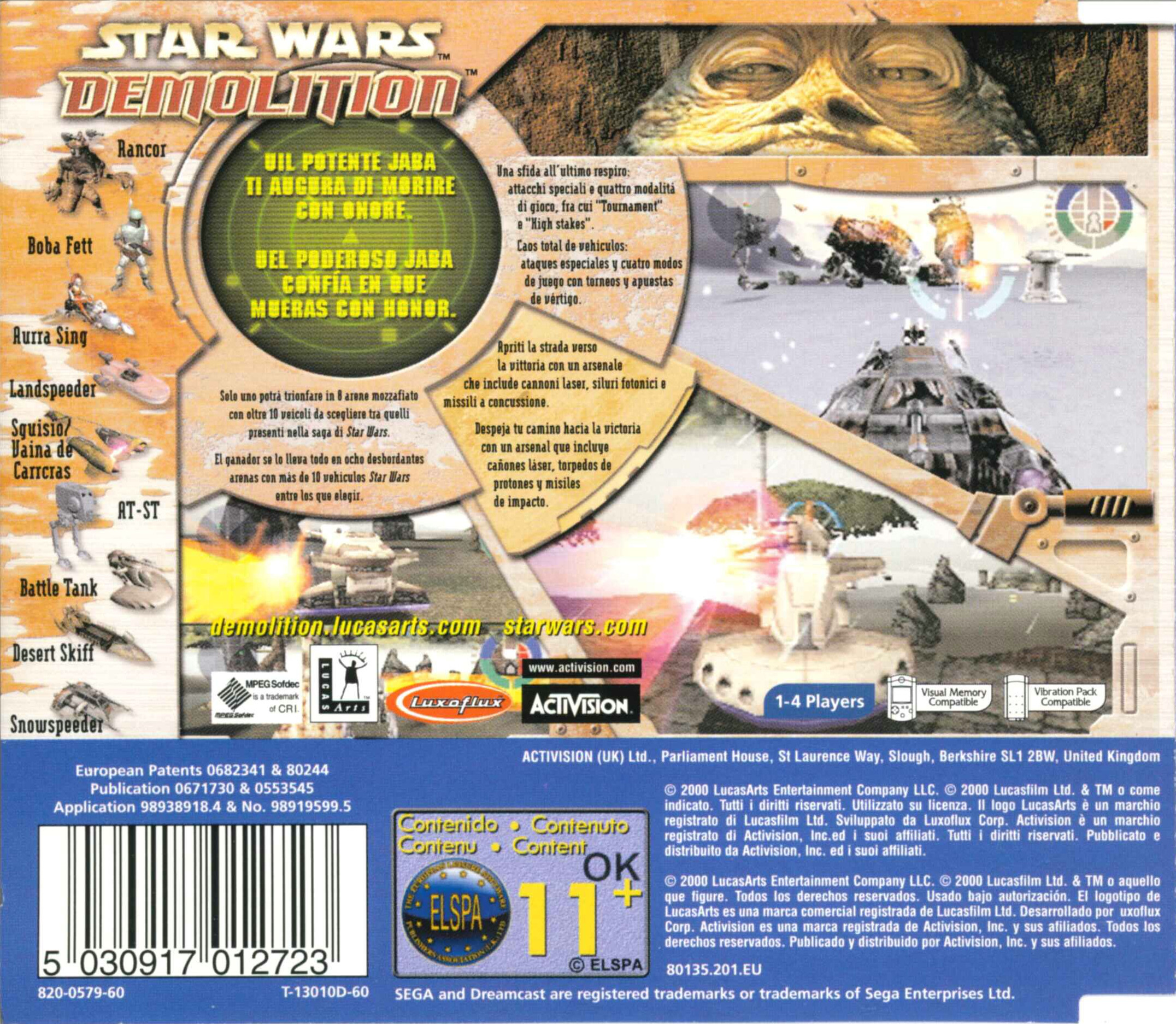 Star Wars Demolition - Sega Dreamcast (1-4) video game collectible [Barcode 5030917012723] - Main Image 2