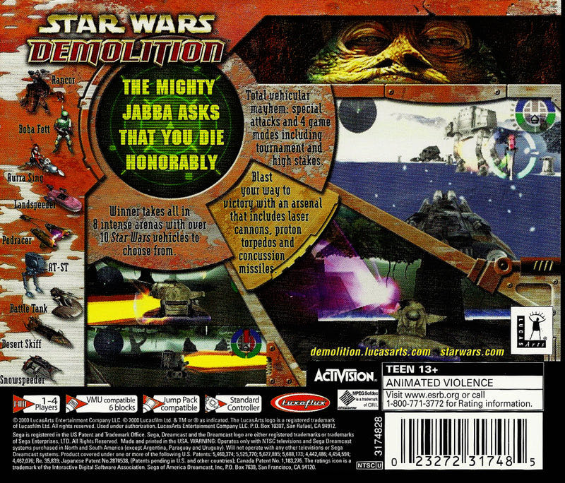 Star Wars: Demolition - Sega Dreamcast (LucasArts - 2) video game collectible - Main Image 2