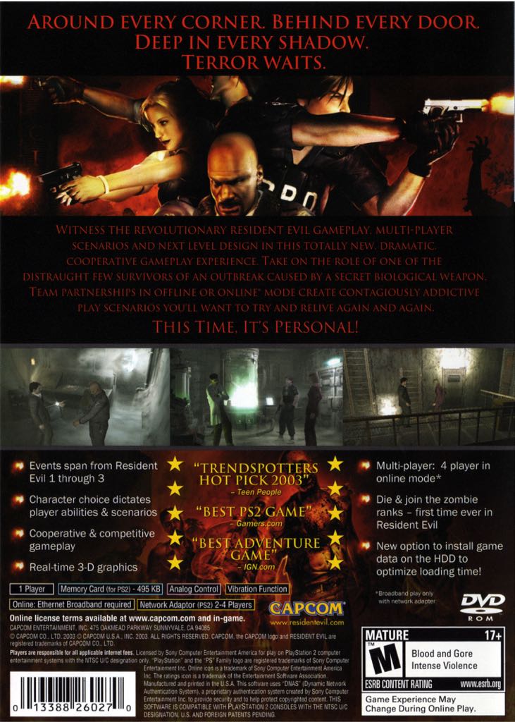 Resident Evil Outbreak - Sony PlayStation 2 (PS2) (Capcom - 4) video game collectible [Barcode 013388260270] - Main Image 2