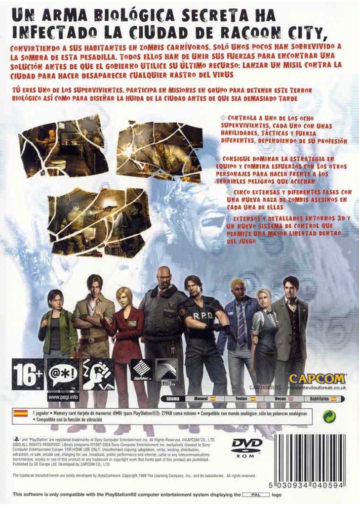 Resident Evil: Outbreak - Sony PlayStation 2 (PS2) (Capcom - 1) video game collectible [Barcode 5030934040594] - Main Image 2