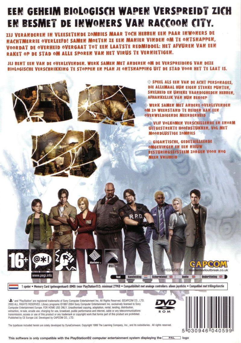Resident Evil Outbreak - Sony PlayStation 2 (PS2) (Capcom - 1) video game collectible [Barcode 5030946040599] - Main Image 2