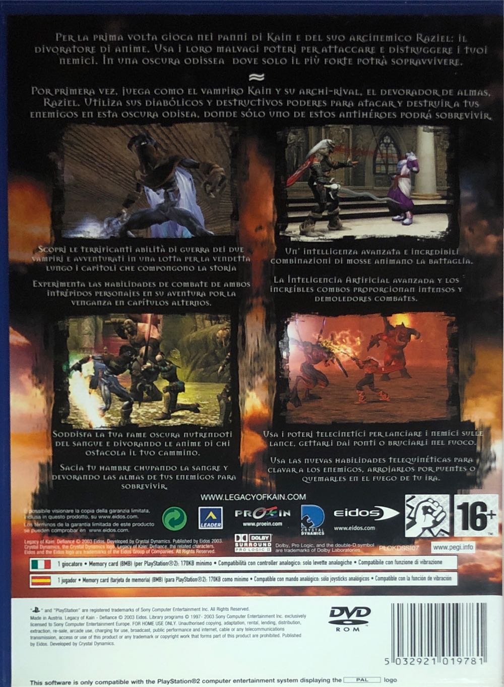 Legacy of Kain : Defiance - Sony PlayStation 2 (PS2) (Eidos Interactive - 1) video game collectible [Barcode 5032921019781] - Main Image 2