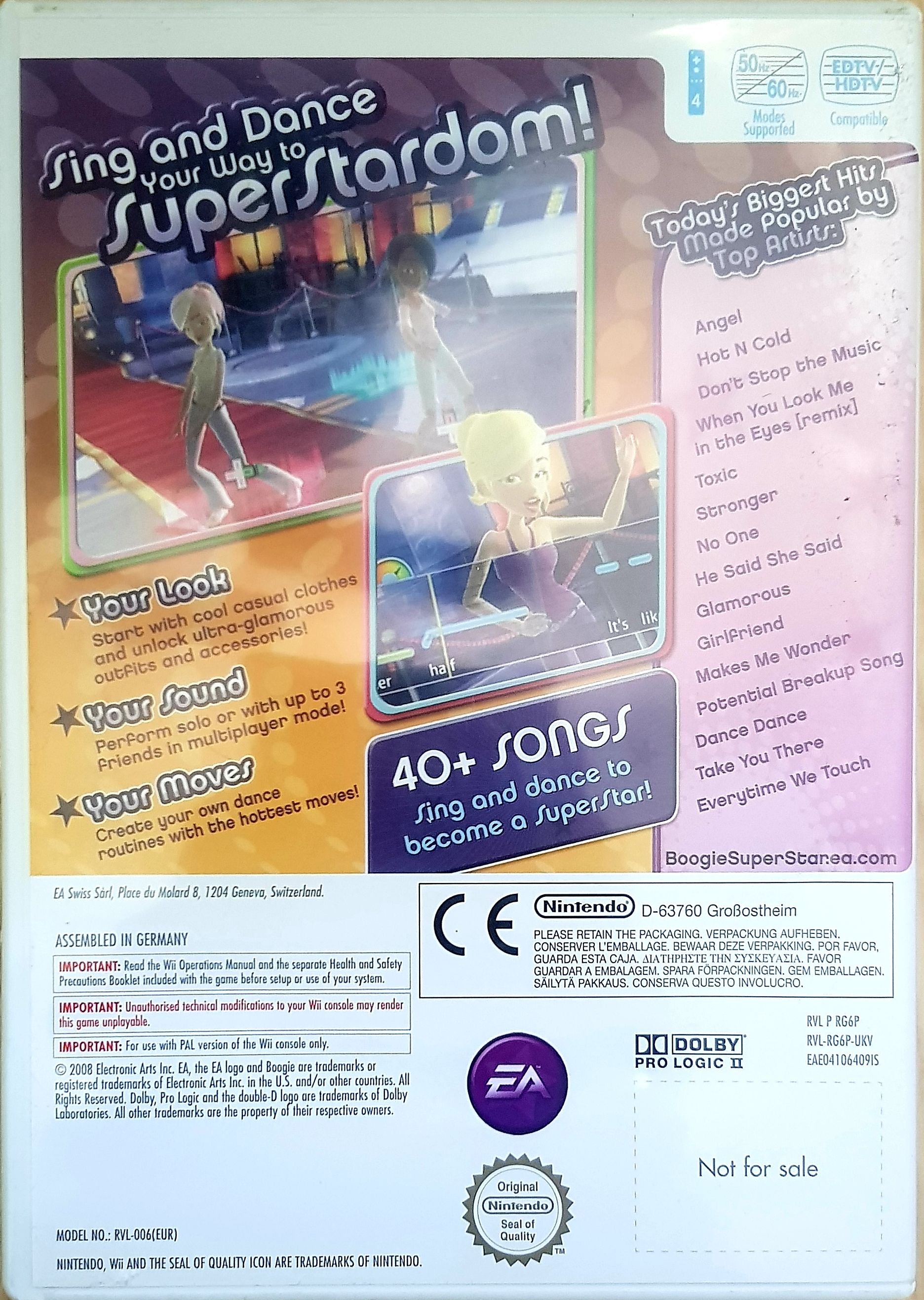 Boogie Superstar - Nintendo Wii (4) video game collectible [Barcode 0447652486842] - Main Image 2