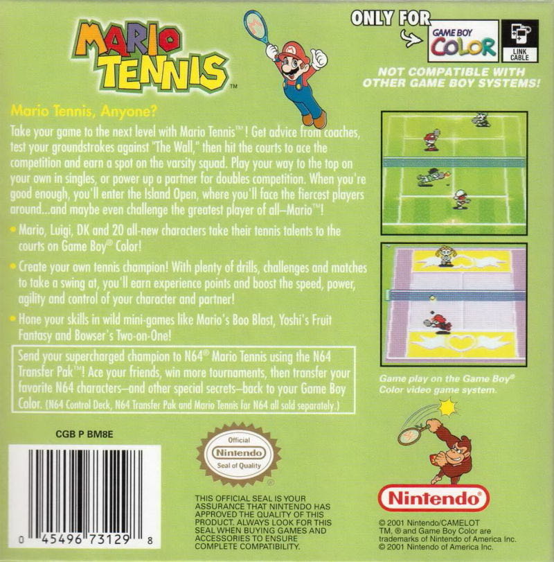 Mario Tennis - Nintendo Game Boy Color (Nintendo - 2) video game collectible [Barcode 7896273606451] - Main Image 2