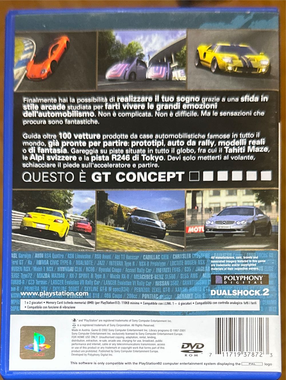 Gran Turismo 2002 Tokyo-Geneva - Sony PlayStation 2 (PS2) (Sony Computer Entertainment) video game collectible [Barcode 711719378723] - Main Image 2