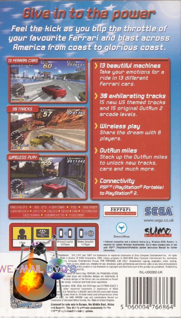 Outrun 2006 Coast 2 Coast - Sony PlayStation Portable (PSP) (1) video game collectible [Barcode 5060004766888] - Main Image 2